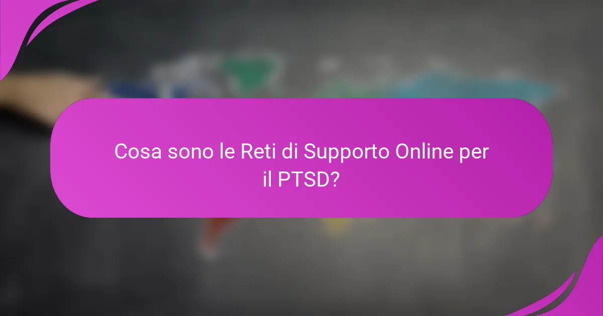Cosa sono le Reti di Supporto Online per il PTSD?