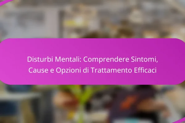 Disturbi Mentali: Comprendere Sintomi, Cause e Opzioni di Trattamento Efficaci