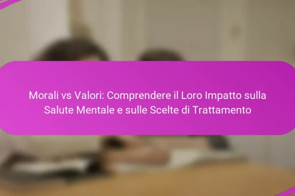 Morali vs Valori: Comprendere il Loro Impatto sulla Salute Mentale e sulle Scelte di Trattamento